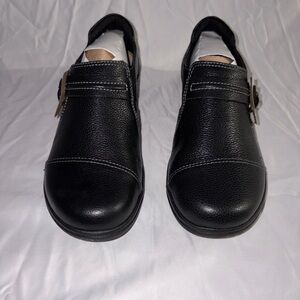 Clarks Black Leather Loafers